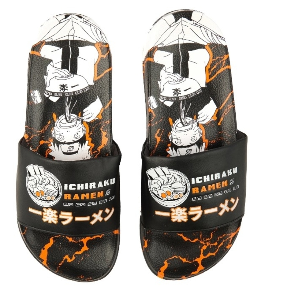 Ichiraku Ramen Men's Slide Sandals - Black and Orange